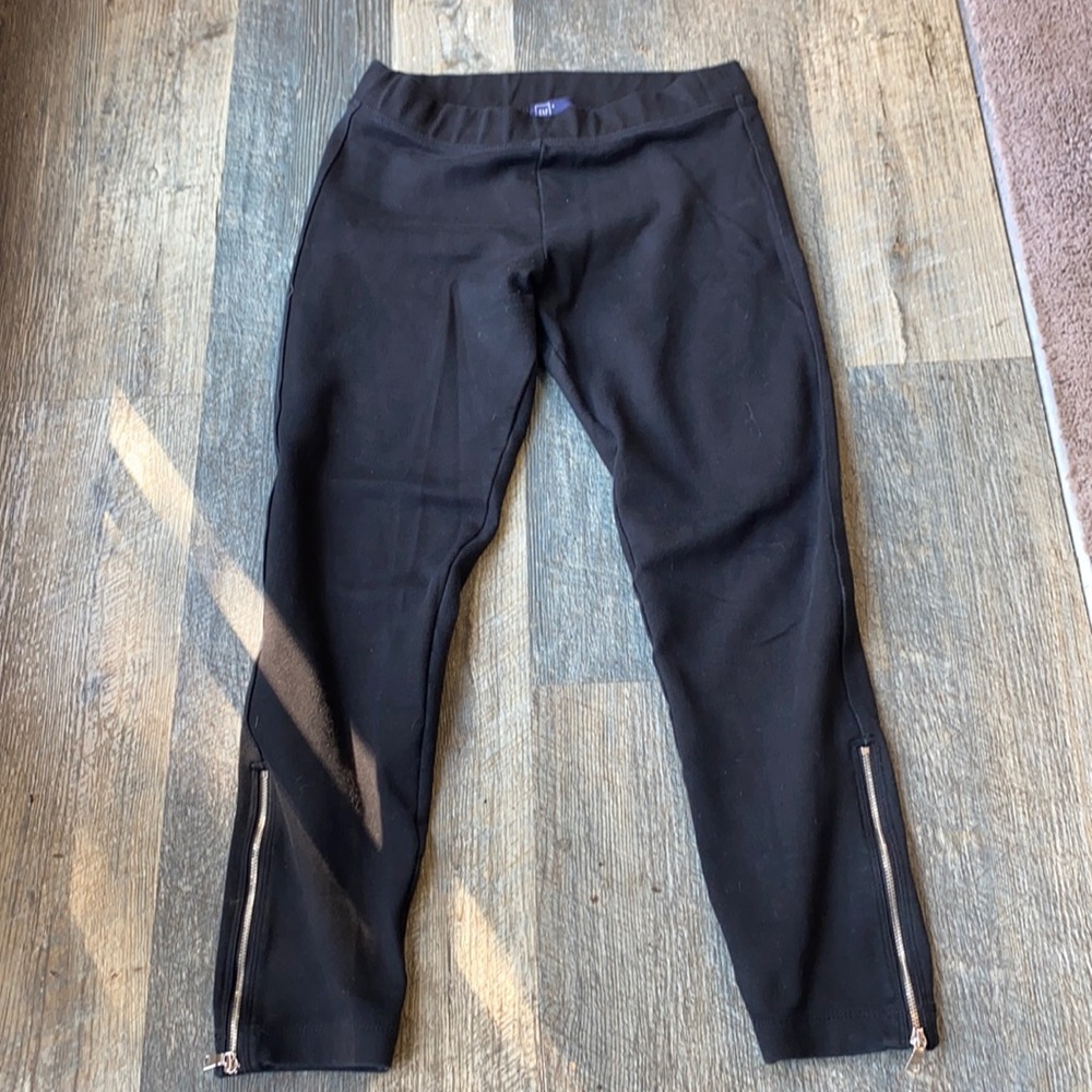 GAP Black Ponte Knit Ankle Zip Leggings